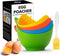 Egg Poacher - KRGMNHR Silicone Cup for Microwave or Stovetop Egg Poaching, 4 Pack with Extra Oil Brush