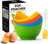 Egg Poacher - KRGMNHR Silicone Cup for Microwave or Stovetop Egg Poaching, 4 Pack with Extra Oil Brush