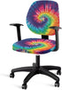Office Chair Cover with Elastic Band Removable Protective Slipcover Universal Desk Chair Covers Rotating Chair High Elastic Fabric Armchair Slipcovers, Tie Dye Print