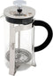 Any Morning 11 oz French Press Coffee and Tea Maker, Silver with Triple Stainless Steel Filters & Borosilicate Glass