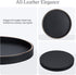 12" GORESE Decorative Tray for Home Decor, Round PU Leather Coffee Table Tray Table Centerpiece for Living Room