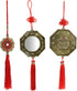 MDLUU 3 Pcs Bagua Mirror Feng Shui Ornaments, Guardian Lion, Ancient Coins with Chinese Knot Tassel, Lucky Charm