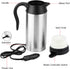 Car Electric Kettle, 750ml 120W 12V Stainless Steel Heating Kettle for Most 12V Power Source Cars