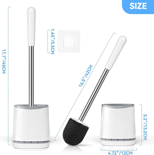 TRENTI Set, Set (3, Toilet Brush, Toilet Brush and Holder Bristles Toilet Bowl Brush Head with Ventilated Holder, Wall