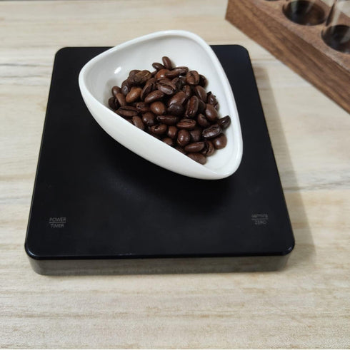 2pcs Ceramic Coffee Scoops, Coffee Bean Weighing Bowls, Coffee Powder Spoon