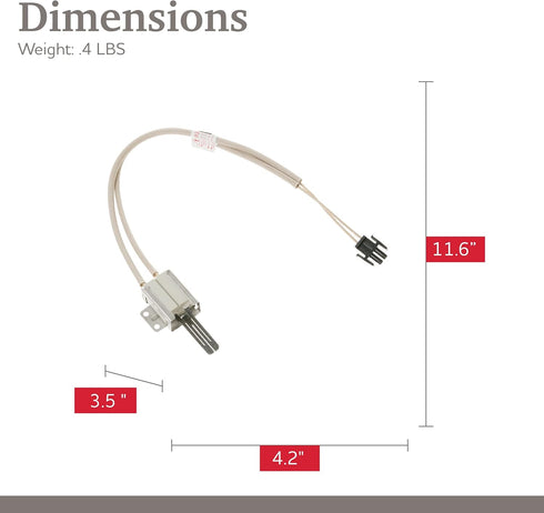 Replacement for GE Oven Igniter WB13K10043, AP5645233, PS4704151 - GE Oven Repair Parts