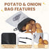 Potato Onion Storage Bag, Reusable Potato and Onion Storage Bag for Pantry, Vegetable Storage Bags with Drawstring Closure, Blackout Liner for Shopping Storage, 2 Packs (Potato Onion Bag) by LeCorner