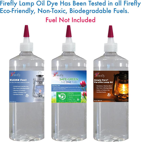 Firefly Fuels Lamp Oil Dye – Blue Color Drops for Paraffin or Tiki Torch Fuel, 3 x 10ml Bottles