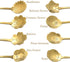 AnSaw 8 Piece Flower Scoop Set - Stainless Steel Reusable Tea Scoops for Tea Parties, Gold