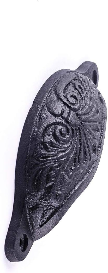 Renovators Supply Manufacturing 4.5 in. Black Wrought Iron Cabinet Handles, Pack of 6 with Hardware