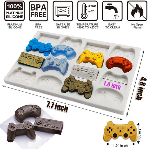 SAKOLLA Game Controller Silicone Molds - 16 Cavity Molds for Chocolate, Candy, Cake Decoration, Cake Pops, Resin