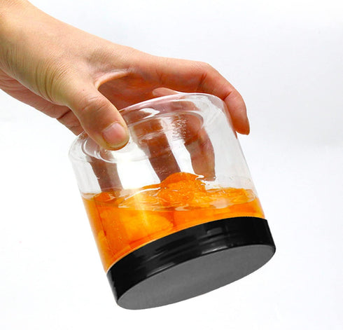 Lainrrew 8 Pcs 14oz Plastic Jars with Lids, Clear Round Storage Containers for Kitchen, Home, Crafts