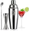 THECOSKY 24oz Cocktail Shaker Set with 1 oz 2oz Jigger - Monogramm Initials