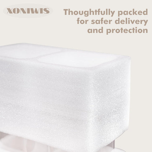 Xoniwis 25oz 6PCS Round Airtight Glass Food Storage Jars, Clear Glass Food Storage Container with Bamboo Lid, Stackable