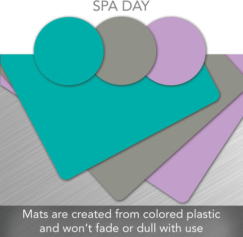 Cut N’ Funnel Spa Day 3 Pack, Thick Multicolor Multi-Size Plastic Cutting Board Mats, Made in the USA