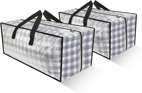 Clear Storage Bags with Zipper, 2 Pack Large Moving Bags, Heavy Duty Extra Large Plastic Storage Totes for Clothes,