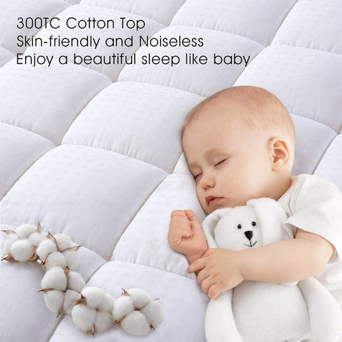 EASELAND Twin XL Mattress Pad, Pillow Top Quilted Fitted Cover, Extra Long Cotton Top, 39x80 Inches
