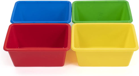 Humble Crew Toy Storage Bins for Kids, Set of 4, Small, Primary Colors, Sturdy Plastic Storage Bins