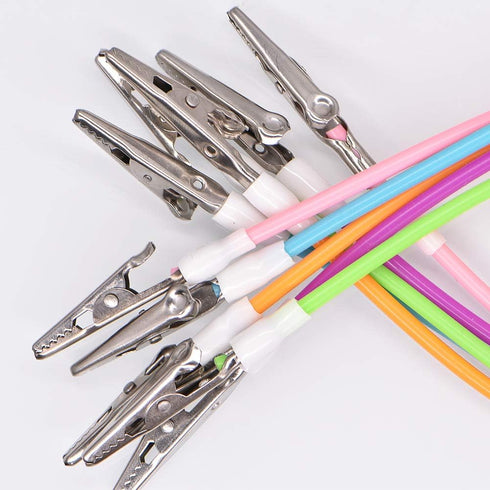 5 Angzhili Pcs Dental Bib Clips,Silicone Napkin Clip Bib Holders with Colorful Silicone Lanyard and Stainless Steel