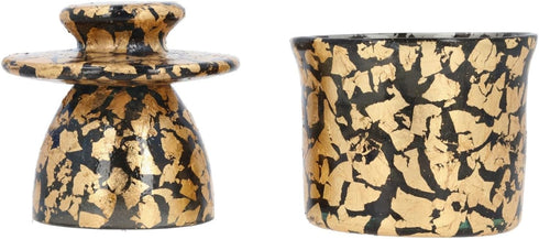 ARTE XICO HANDMADE Countertop Handmade Butter Crock, Blown Glass Butter Dish with Lid, Elegant Butter Keeper for (Gold)