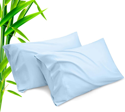 Pillow Cases Standard Size 2 Pack - Bamboo Rayon Cooling Pillowcases with Envelope Closure, Cool Breathable Pillow Case