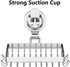 Suction Cup Soap Holder Shower, 304 Stainless Steel Soap Dish with 4 Hooks, Silver