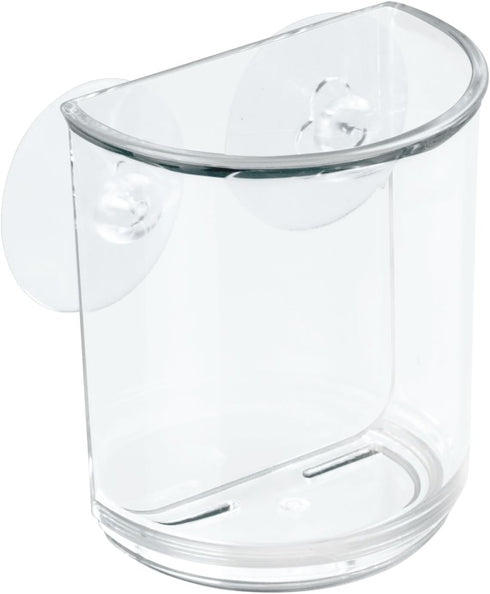 iDesign Plastic Suction Tumbler Cup and Bathroom Organizer, Clear, 3" x 2" x 3.5"