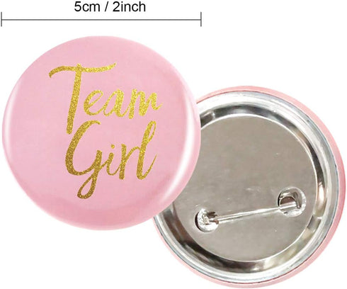 Gender Reveal Button Pins, 50 Pcs Team Boy Girl Button Pins for Baby Shower Party Favors