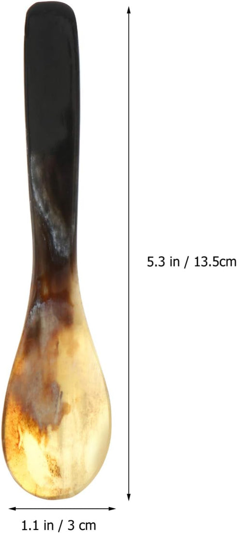 Hemoton 3 Pcs Caviar Mother of Pearl Teaspoons, Ox Horn Serving Spoons for Caviar and Dessert