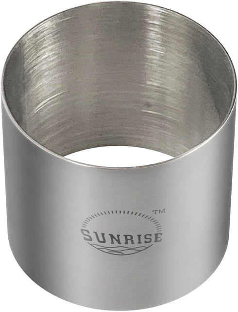 Sunrise Kitchen Supply Plating Forms, Stainless Steel Ring Mold Sets, 3" X 2.75" (2)