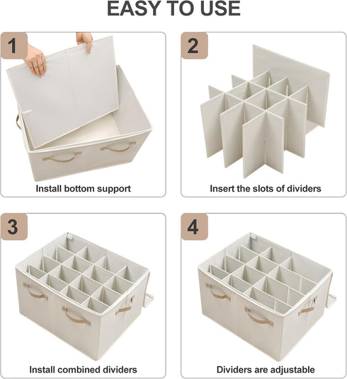 Closet, 16 TP09Y TOPIA HOME Shoe Organizer for Foldable Shoe Box with Adjustable Dividers and Clear Cover, Space Saving