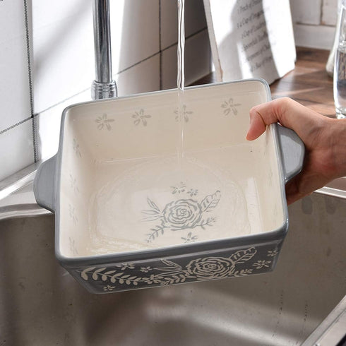 Wisenvoy 8x8 Baking Dish, Hand-Painted Casserole Pan for Oven, Brownie & Lasagna Dish