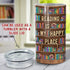 4 1 12oz Coozie SANDJEST Book Lovers Tumbler Bookshelf in Tumbler Can Cooler Skinny Stainless Steel Tumbler Gift