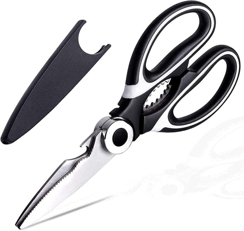 FYSHFLYER Kitchen Shears Multi Purpose Strong Stainless Steel Kitchen Utility Scissors with Cover