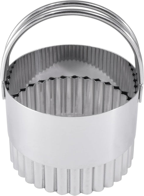 R&M International Stainless Steel Round Fluted Biscuit Cutter, 2-1/3", 1-Piece, Metallic