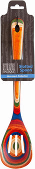 Totally Bamboo Baltique Marrakesh Collection 12-1/2" Wooden Slotted Cooking Spoon, Safe for Nonstick Cookware