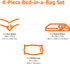 4-Piece Set, Amazon Basics Lightweight Microfiber Bed Sheet Plum, Printed, King