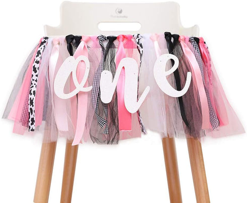 WAHAWU Cow High Chair Banner - High Chair Banner First Birthday, Farm Highchair