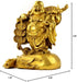 Fengshui Statue Buddha, Brass Laughing Buddha Carrying Bag, God of Wealth Figurines