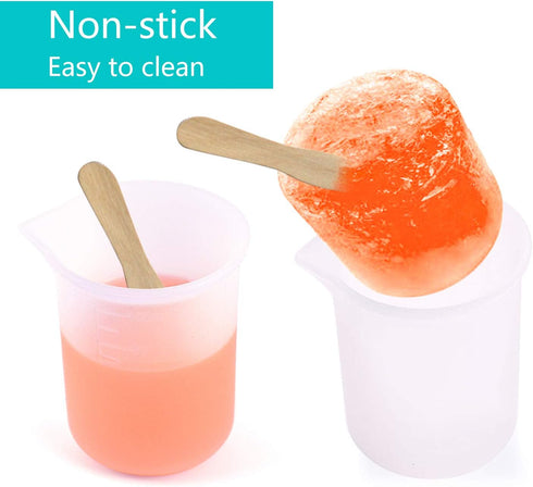 Coopay 12 PCS 100 ml Silicone Measuring Cups for Resin, Non-Stick Mixing Cups with Precise Scale for DIY Craft