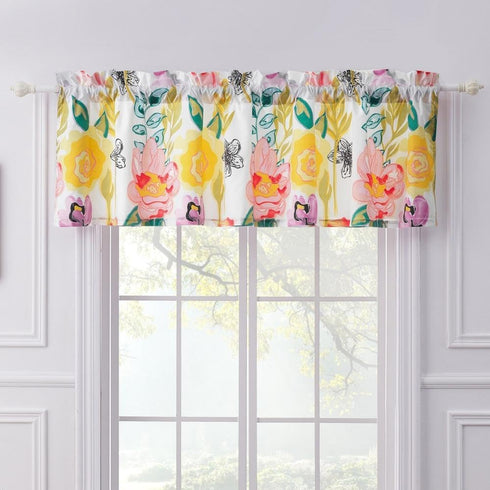 Greenland Home Watercolor Dream Window Valance, White - 84 x 19