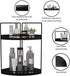Dorhors 2-Tier Counter Counter Countertop Bathroom Organizer,Vanity Corner Shelf, Skincare, Wood Bathroom Storage