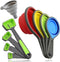 leepiya Measuring Cups and Spoons Set, Collapsible 8 Piece Measuring Tool, BPA Free Silicone, Colorful