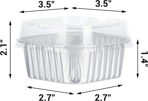 EUSOAR Cupcake Baking Cups with Lids, 5oz 50pcs Silver Aluminum Foil Cupcake Liners Ramekins Oven Baking Cake Pan for Pie Flan Creme Brulee Pudding Souffle, for Wedding Birthday Christmas Party by EUSOAR