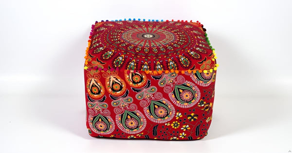 CRAFT KALA Large Hippie Mandala Meditation Floor Ottoman Pillow Cushion Pouf Cover