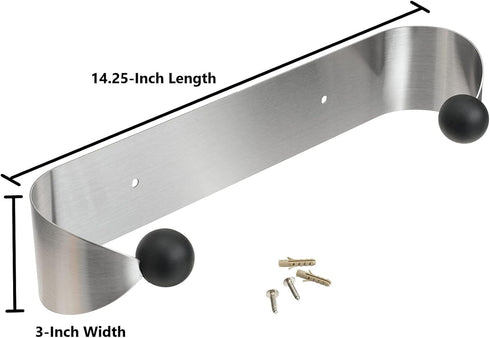 Compact Silver and Black Paper Towel Holder - Under Cabinet Design