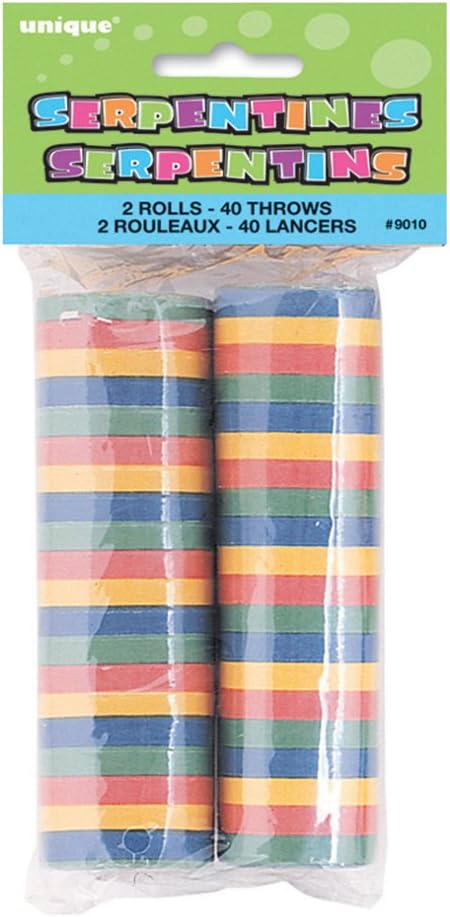 Multicolor Party Throwing Serpentines, Pack of 40, Vibrant Decorations