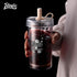 Portable Travel Coffee Press, 16oz, Double Wall with Lids and Straws, Single Serve for Travel, Home