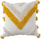 vctops 18x18 Inch Geometric Embroidery Tufted Throw Pillow Covers - Cotton Canvas Woven Cushion Covers (Mustard Yellow)
