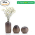 ComSaf Small Ceramic Flower Bud Vases Set of 3, Modern Design, Metallic Gradually Varied Brown Color
